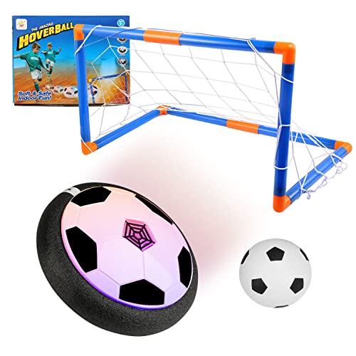 BelleStyle Air Power Soccer, Air Hover Ball Juguete Balón de Fútbol Flotante Soft Foam Bumpers con Luces LED y Música Hover Fútbol Juego Interior al Aire Libre