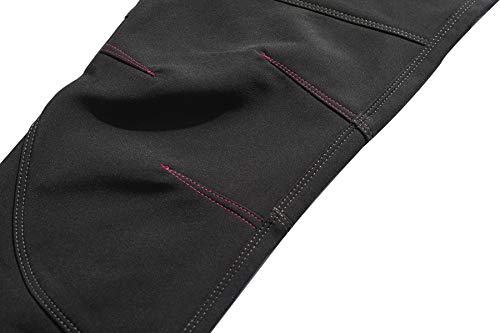 BenBoy Mujer Trekking Pantalones de Nieve Montaña Impermeables Calentar Pantalones Invierno Softshell Escalada Senderismo Esquiar Aire Libre KZ2776W-Black-XS