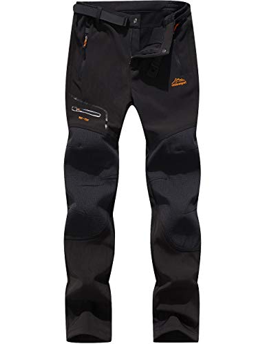 BenBoy Pantalones de Nieve Montaña Mujer Impermeables Invierno Calentar Pantalones Trekking Escalada Senderismo Esquiar Softshell,KZ1672W-Black2-M