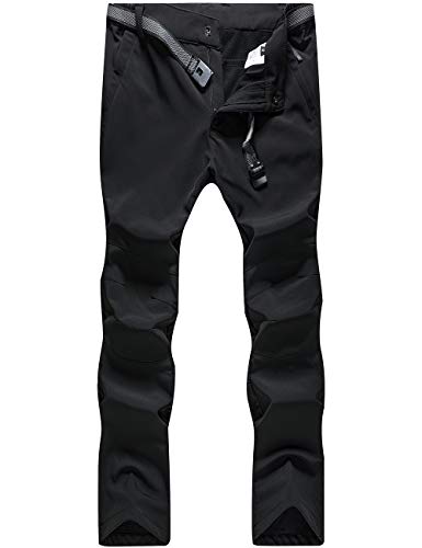 BenBoy Pantalones de Nieve Montaña Mujer Impermeables Invierno Calentar Pantalones Trekking Escalada Senderismo Esquiar Softshell,KZ3329W-Black3-S