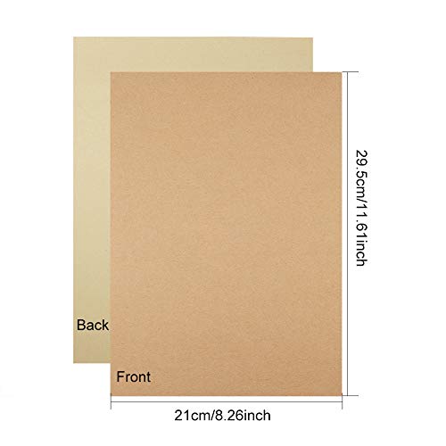 BENECREAT 50 Hojas Etiqueta Adhesiva Craft en Blanco Pegatina Adhesiva Papel de A4 de Papel Apto para Impresión Láser Se Puede Cortar para Manualidad Marca Marrón 21x29.5cm