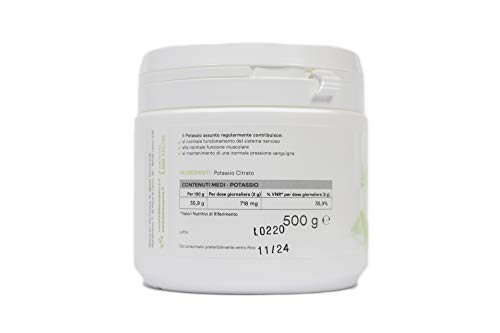 Benessence - Citrato de Potasio en polvo soluble - complemento alimenticio - 500 g