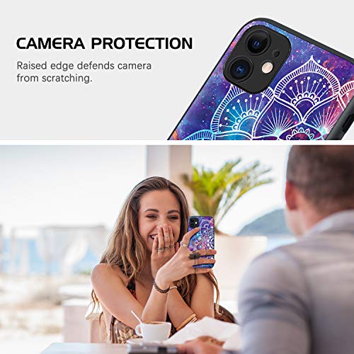 BENTOBEN - Carcasa para iPhone 11, funda de protección brillante brillante brillante con mandala, ultrafina, TPU de silicona flexible, antigolpes y antigolpes