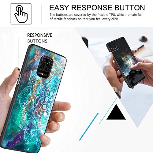 BENTOBEN - Carcasa Xiaomi Redmi Note 9s, funda de protección brillante ultrafina de TPU silicona suave para Xiaomi Redmi Note 9S/9 Pro/9 Pro Max, Mandala