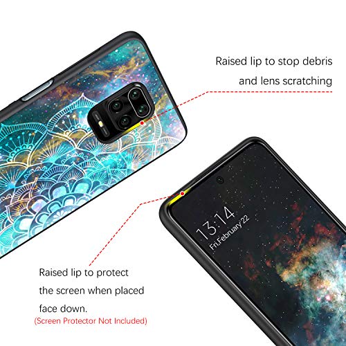 BENTOBEN - Carcasa Xiaomi Redmi Note 9s, funda de protección brillante ultrafina de TPU silicona suave para Xiaomi Redmi Note 9S/9 Pro/9 Pro Max, Mandala