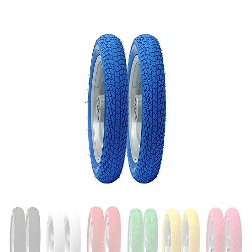 BERGMEILE | 2X neumáticos de 12 Pulgadas (57-203) en Azul | neumáticos Azules para niños de 12 1/2 x 2 1/4 | neumáticos de Bicicleta de 12 Pulgadas
