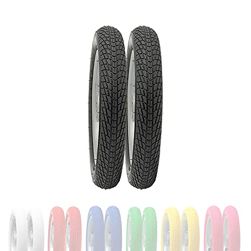 BERGMEILE | 2X neumáticos de 12 Pulgadas (57-203) en Negro | neumáticos para niños de 12 1/2 x 2 1/4 | neumáticos Negros de Bicicleta de 12 Pulgadas