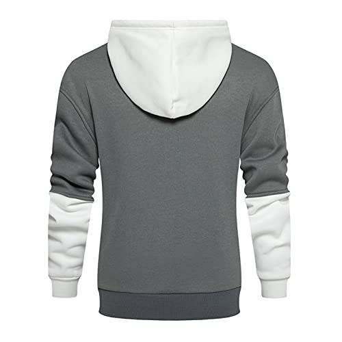 Berimaterry Sudadera con Capucha Casual Mangas Larga Empalme Hombres Pullover con Bolsillos Otoño Invierno Moda Hoodies Sweat Camisa Entrenamiento Deportiva Ropa Hombre Baratos chándal de Hombre