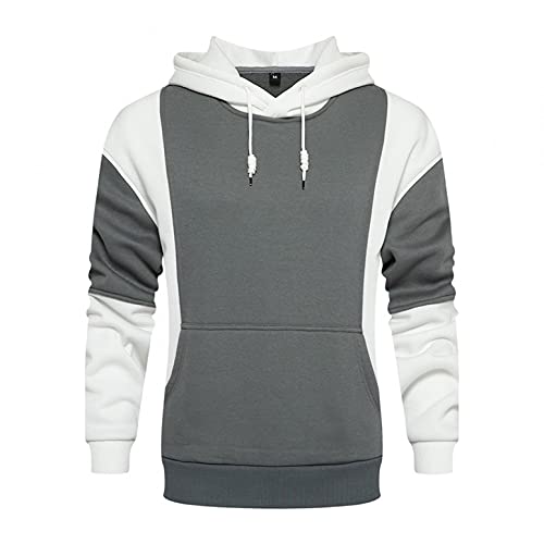 Berimaterry Sudadera con Capucha Casual Mangas Larga Empalme Hombres Pullover con Bolsillos Otoño Invierno Moda Hoodies Sweat Camisa Entrenamiento Deportiva Ropa Hombre Baratos chándal de Hombre