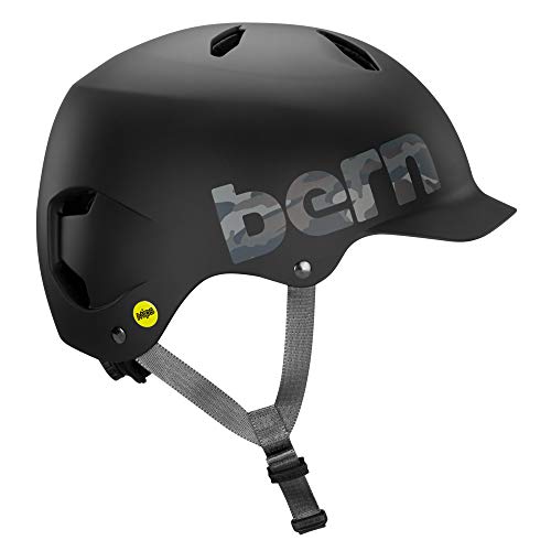 Bern Bandito EPS MIPS Casco de Ciclismo, Unisex, Logotipo de Camuflaje Negro Mate, M-L