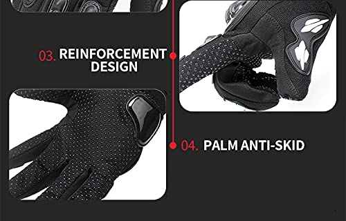 Berrd Guantes De Moto Guantes De Carreras De Dedos Completos Transpirables Protección para Deportes Al Aire Libre Guantes De Bicicleta De Cross Dirt Guantes Moto - Naranja, L