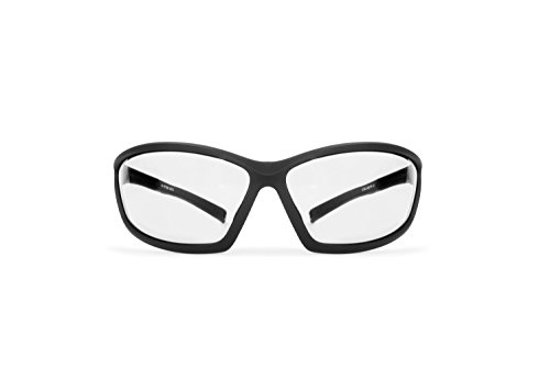 BERTONI Gafas Ciclismo Esqui Moto Golf y Running Anti-Vaho con Clip Optico para Lentes Graduadas incluido (Transparente)