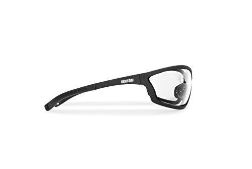 BERTONI Gafas Ciclismo Esqui Moto Golf y Running Anti-Vaho con Clip Optico para Lentes Graduadas incluido (Transparente)