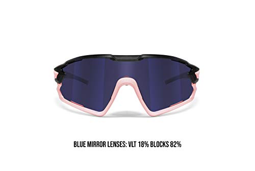 BERTONI Gafas Ciclismo Running MTB Esquí Tennis Padel Polaridas Fotocromaticas Mod. Quasar (Negro-Rosa/Espejo Azul)