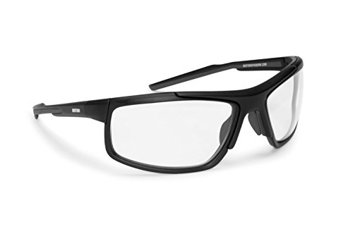 BERTONI Gafas Fotocromatìcas para Deporte Motociclismo Bicicleta Golf Carrera Running Esqui Lentes Antivaho - Mod. 180 (Negro Mate - Lentes Fotocromáticas)