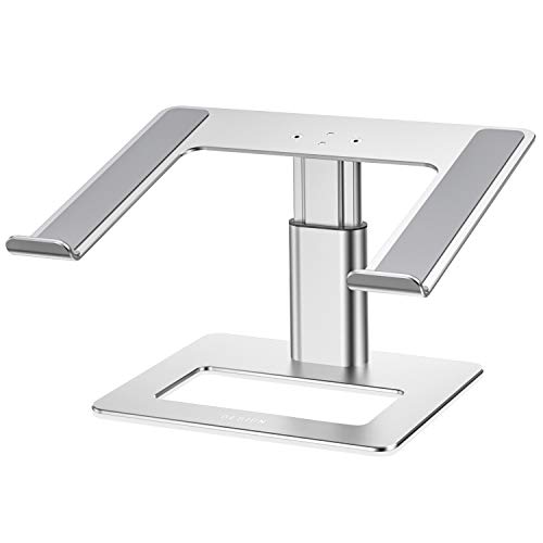 Besign LSX3 - Soporte de aluminio para portátil ergonómico y ajustable, soporte para ordenador compatible con MacBook Air Pro, Dell, HP, Lenovo More de 10 a 15,6 pulgadas (plata)