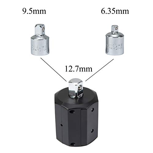 Beslands Llave dinamométrica digital, adaptador de par de apriete, pantalla grande, pantalla digital, medidor de torsión ajustable, profesional, 20-200 nm - 1/2