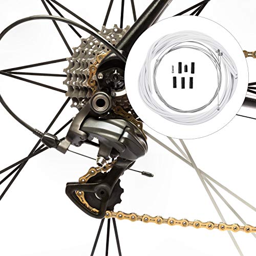 BESPORTBLE Bicicleta Universal Bicicleta Cambio de Marchas Cable de Freno Caja de Cable Kit de Reemplazo para Bicicleta de Carretera de Montaña Reparación de Ciclismo Blanco