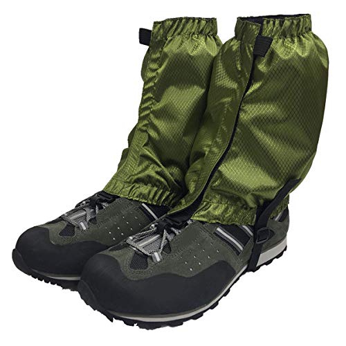 BESPORTBLE Polainas Ultraligeras Impermeables Cubierta de Pie de Celosía de Diamante a Prueba de Nieve para Senderismo Al Aire Libre Caminar Paseos en Bote Pesca Esquí (Verde Militar)