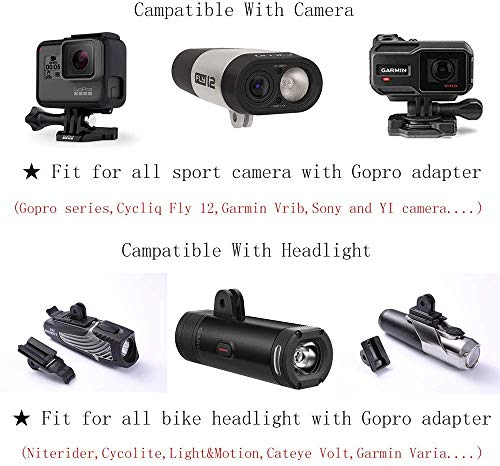 Best Tek Manillar de bicicleta hacia fuera delantero Combo Mount para Wahoo Elemnt, Elemnt Bolt, Elemnt Mini, cámara y luces de bicicleta