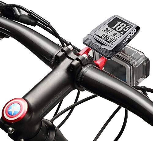 Best Tek Manillar de bicicleta hacia fuera delantero Combo Mount para Wahoo Elemnt, Elemnt Bolt, Elemnt Mini, cámara y luces de bicicleta