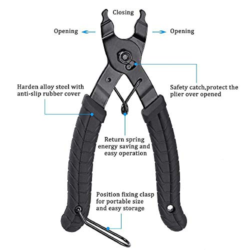 Bestine Kit de ReparacióN de Cadena de Bicicleta, Alicates de Enlace de Bicicleta, Herramienta Divisora de Cadena, Herramientas de ReparacióN de Cadenas Para Todos Los Modelos de Cadenas de Bicicleta