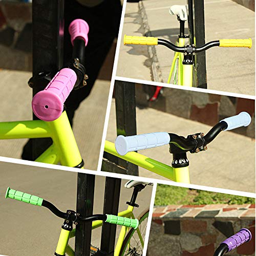 BESTZY Puños Manillar Bicicleta, 2 Pares Puños Bicicleta Silicona Puños Manillar para Accesorios de Bicicleta al Aire Libre (Negro, Blanco)