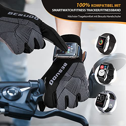 Besudo Guantes de ciclismo MTB para hombre y mujer, dedos completos, para bicicleta de carretera, mountain bike, motocross, Downhill, guantes largos, de gel, ideal como accesorio de bicicleta