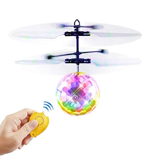 Betheaces Bolas Voladoras, RC Helicopteros Teledirigidos con Luces LED Brillantes, Juguete Volador Mini Dron Juguete para Niños 3 4 5 6 7 8 9 10 11 12 Años Regalos Navidad Cumpleaños Transparente