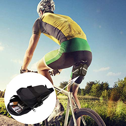 BETOY Silla de Montar Bolsa, Bolsa de sillín Portátil Silla de Montar Bolsa para Bicicletas, Bicicletas de Montaña, Competiciones de Ciclismo, Equipos para Entusiastas del Ciclismo,Negro,0.6L