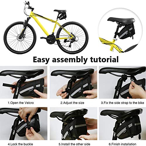 BETOY Silla de Montar Bolsa, Bolsa de sillín Portátil Silla de Montar Bolsa para Bicicletas, Bicicletas de Montaña, Competiciones de Ciclismo, Equipos para Entusiastas del Ciclismo,Negro,0.6L