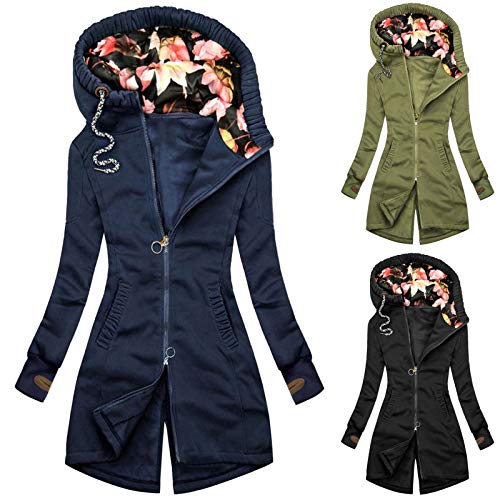 Beudylihy Chaqueta de lluvia con capucha para mujer, transpirable, resistente al agua, chubasquero, ligera, larga, resistente al viento, cordón, chaqueta de entretiempo Softshell, Y2 negro., XL