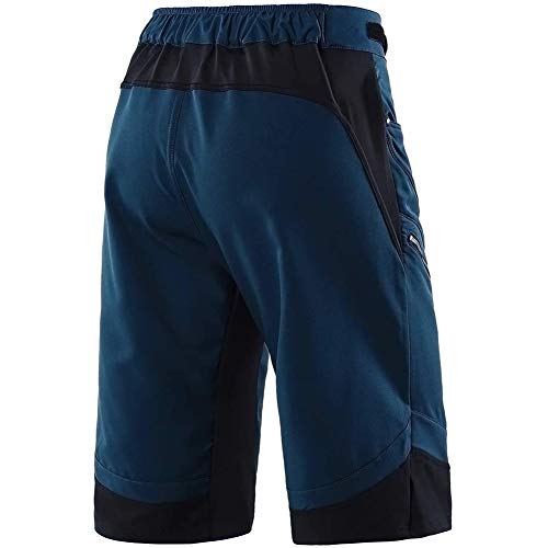 Beylore Bicicletas Mountain Bike Pantalones Cortos Hombre, Culotes Ciclismo MTB Pantalon Descenso, Deporte Ropa de Ciclismo con Badana Gel Transpirable Secado Rápido,Dark Blue,XL