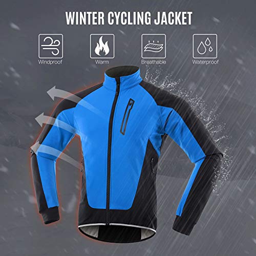 Beylore Chaqueta Ciclismo Hombre Mujer Invierno Térmica Alta Visibilidad Cazadora MTB Impermeable A Prueba De Viento Bici Cortavientos Reflective Ropa De Ciclismo para Correr Caminar,Rojo,M