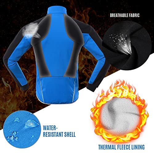 Beylore Chaqueta Ciclismo Hombre Mujer Invierno Térmica Alta Visibilidad Cazadora MTB Impermeable A Prueba De Viento Bici Cortavientos Reflective Ropa De Ciclismo para Correr Caminar,Rojo,M