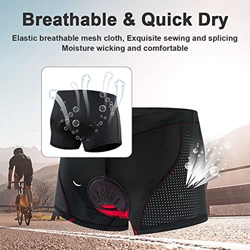 Beylore Culotte Ciclismo Hombre Culote con Badana Gel 5D Respirable a Prueba de Golpes Culote Corto Ciclismo Hombre Secado Rápido Badana Ciclismo Ropa MTB,Negro,3XL