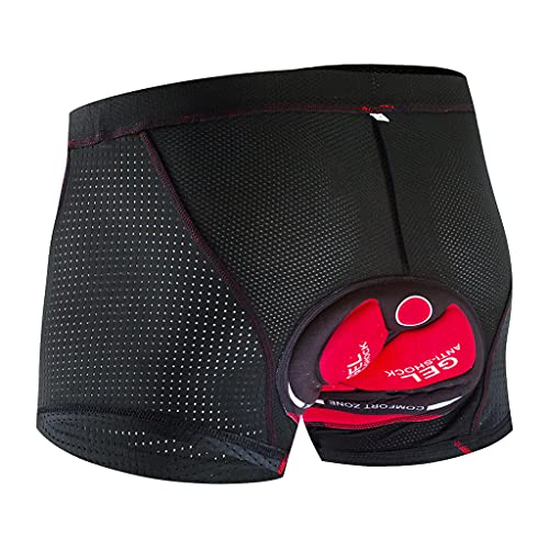 Beylore Culotte Ciclismo Hombre Culote con Badana Gel 5D Respirable a Prueba de Golpes Culote Corto Ciclismo Hombre Secado Rápido Badana Ciclismo Ropa MTB,Negro,3XL