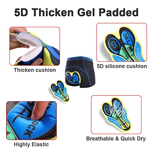 Beylore Culotte Ciclismo Hombre Culote con Badana Gel 5D Respirable a Prueba de Golpes Culote Corto Ciclismo Hombre Secado Rápido Badana Ciclismo Ropa MTB,Amarillo,L