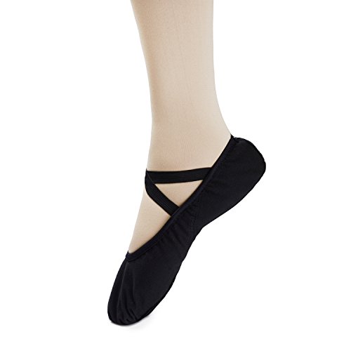 Bezioner-Shop Zapatillas de Ballet Canvas Dance Zapatos Split (Negro y Rosa Claro) Le recomendamos Que Elija uno (1) Tamaño Más Grande Que su Tamaño Normal del Zapato (40, Negro)