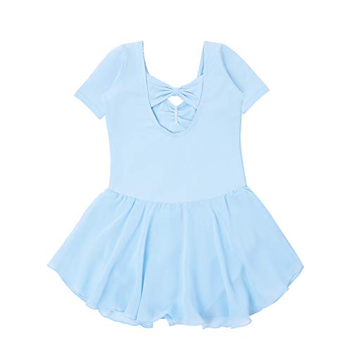 Bezioner Vestido de Ballet Maillot de Danza Gimnasia Leotardo Algodón Body Clásico para Niña (110 (100-110cm,4-5 años), Azul)