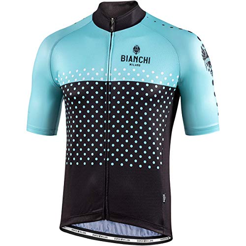 BIANCHI MILANO - Camiseta ligera de menicas Raglan, modelo Quirra, color 4300, negro/azul claro, talla L.