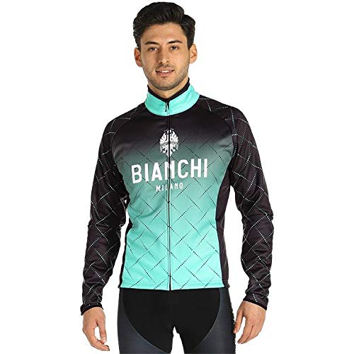 Bianchi Milano - Chaqueta térmica invernal cortavientos modelo TRAONA, color azul y negro 4300, talla M