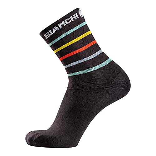 Bianchi Milano Oreto Calcetines de Ciclismo, Unisex, Rayas Negras, S-M