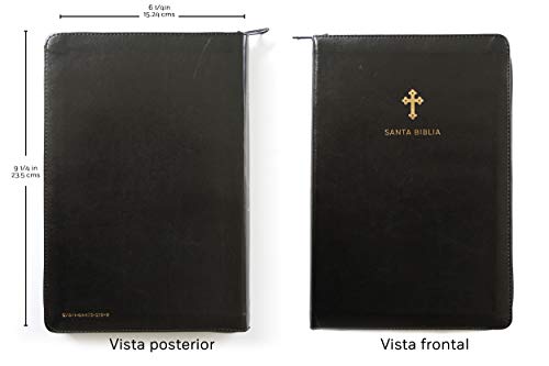 Biblia Reina Valera 1960 letra grande. Símil piel negro con cremallera / Spanish Holy Bible RVR 1960. Large Print, Black Leathersoft, with Zipper