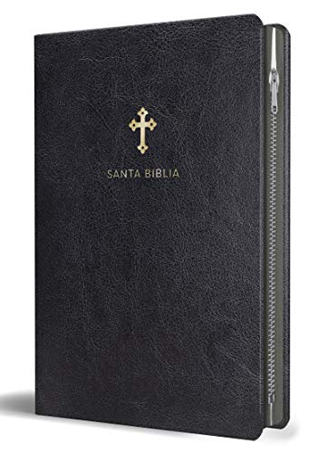 Biblia Reina Valera 1960 letra grande. Símil piel negro con cremallera / Spanish Holy Bible RVR 1960. Large Print, Black Leathersoft, with Zipper