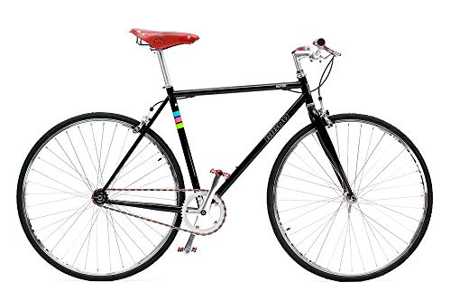 Bibóo Bikes Gekko Vintage Bicicleta Fixie, Unisex Adult, Negro, S