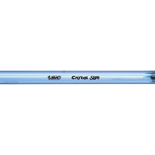 BIC Cristal Soft bolígrafos punta media (1,2 mm) con escritura suave - Colores surtidos, Blíster de 10 unidades – bolígrafos duraderos en azul, negro, rojo, y verde