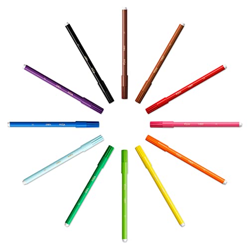 BIC Kids Set Para Colorear, 12 Rotuladores, 12 Lápices de Colores, 12 Ceras, Colores Surtidos, Paquete de 36 Unidades