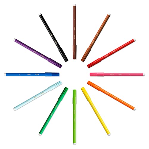 BIC Kids Set Para Colorear, 12 Rotuladores, 12 Lápices de Colores, 12 Ceras, Colores Surtidos, Paquete de 36 Unidades