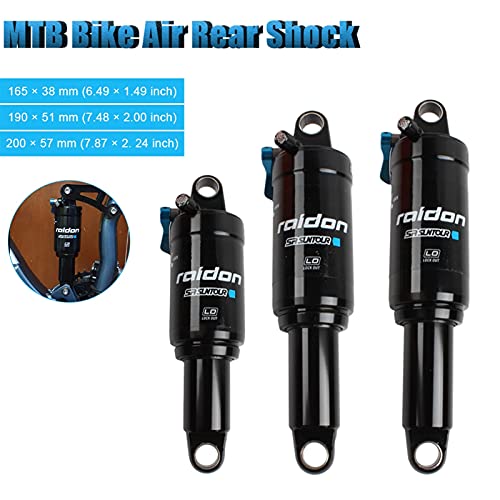 Bici Air Shock Trasero 165/190 / 200mm Bicicleta Hidráulica Spring Amortiguador Amortiguador Eléctrico Vehículo Snowmobile Piezas de Ciclismo (Color : 165x38mm)